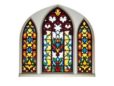 Colorful Stained Glass Window model pack Low-poly 3D model