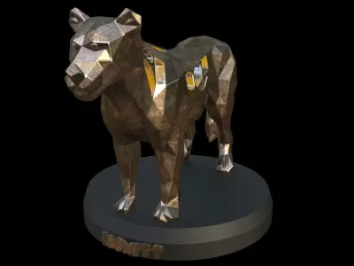 Steampunk Lioness Low-poly 3D model