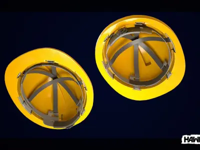 Construction Safety Helmet Low-poly 3D model