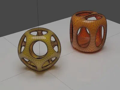 Geometric Containers Cage Vases 3D print model