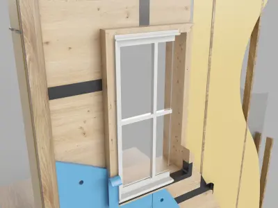 House Wall Cross Section Insulation 3D model