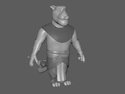 Cartoon Lion- base mesh Low-poly 3D model