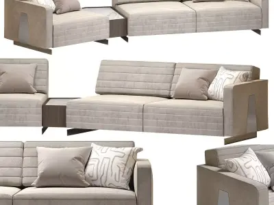 Saloni heritage modular sofa option 12 3D model