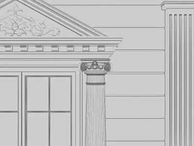 Classic Facade Element Low-poly 3D model purchase