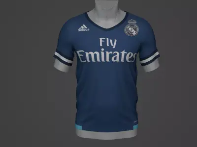 real madrid Football Jersey T-Shirt - Soccer Kit Low-poly 3D model purchase