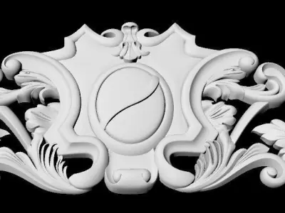 Central decor ornament for furniture 3D model 841