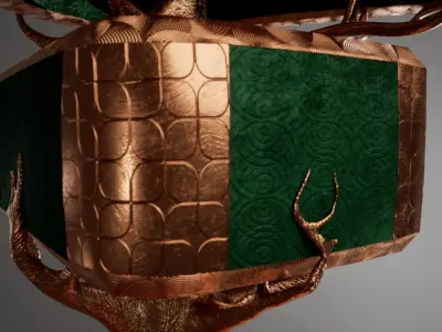 Modern Luxury Velvet Tree Lamp Low-poly 3D model