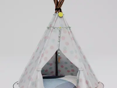 Tepee - Tend Tipi Prop PBR Ready UE Unity  Low-poly 3D model