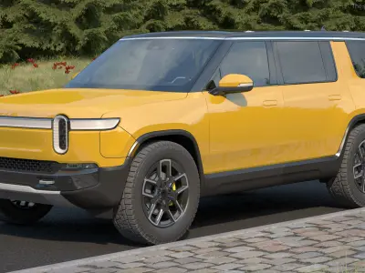 Luxury Electric SUV Yellow 3D model