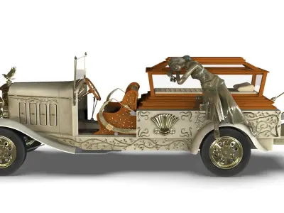 Classic Hearse from the 1930s 3D model