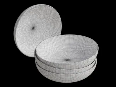 Sea Adventure Dinner Bowls Low-poly 3D model