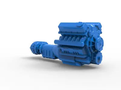 V12 WITH GEARBOX 3D print model