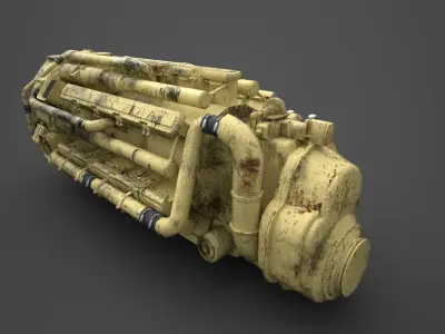 Ship Engine M520 Free low-poly 3D model