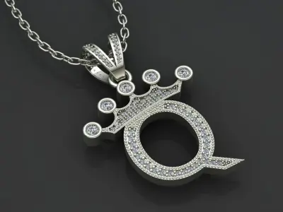Q letter pendant 3D print model
