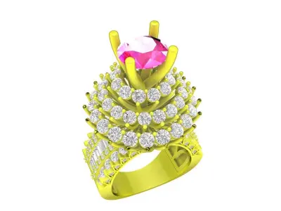 A7702 Luxury HongKong Diamond Women Fashion Ring 3D Print 3D print model