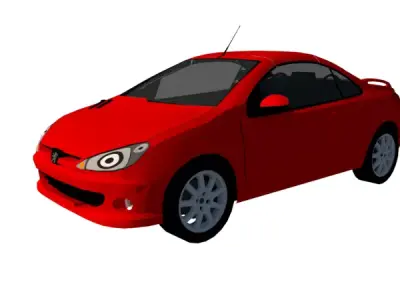 PEUGEOT 206 CC 2 0 16 V 2005 Low-poly 3D model