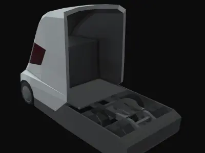 Tesla Semi Low Poly Low-poly 3D model