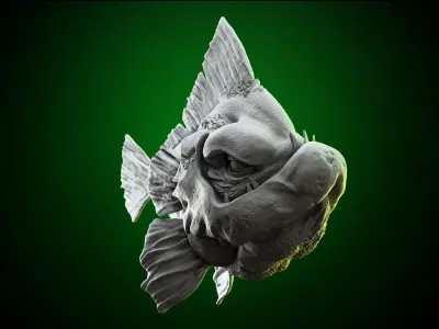 3d fish sculpture for  3d printing 3D print model