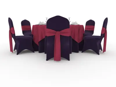 Banquet Table and Chair 49 3D model