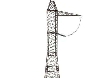 Electricity Pole 5 Weathered Low-poly 3D model