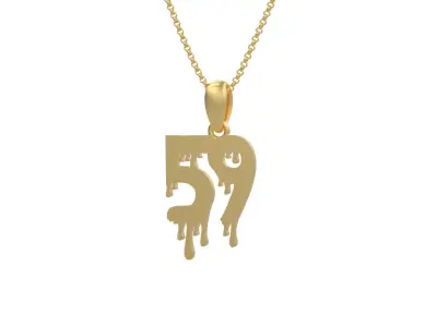 Model 1292 59 Bloody Terror Initial Number Pendant 3D print model