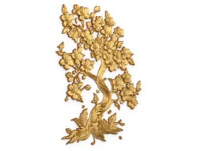 decor set wall panel wall tree relief mural CNC 50 3D model purchase