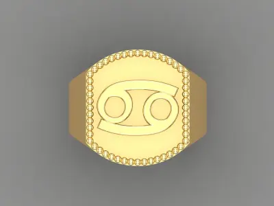 Cancer Ring Version 2 For Print STL 3D print model
