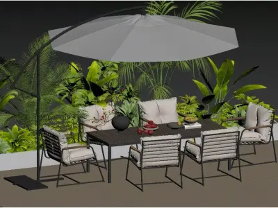 Patio Dining Set 3D model