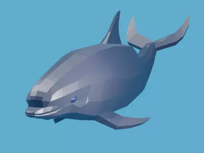 Animated low-poly dolphin for you Low-poly 3D model