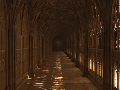 Gloucester cathedral cloister 3D model