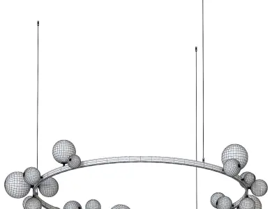 Black Glass Bubble Chandelier 3D model