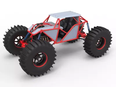 Mud bogger with SHERP tires 3D model