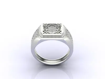 Print Ready STL 3DM  Gents Rings Diamond Men Ring  3D print model 110
