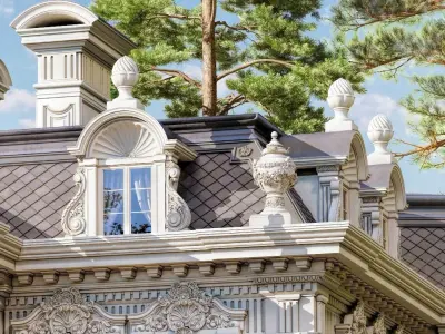 Classic vase for decoration of the facade and interior 3D model