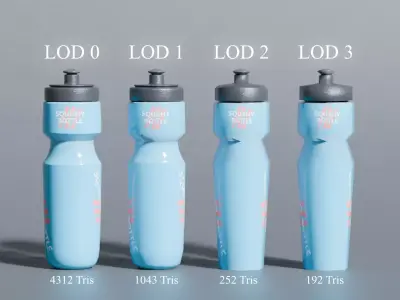 Sports Squeeze Bottle Low-poly 3D model