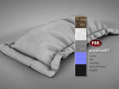 Old Floor Cushions 3D model