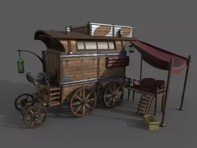 Carriage - 04 Low-poly 3D model