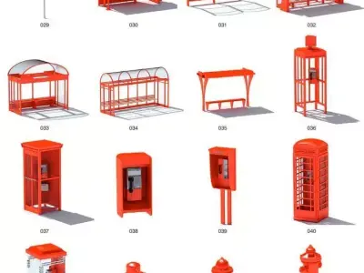 street signs and items 3D model