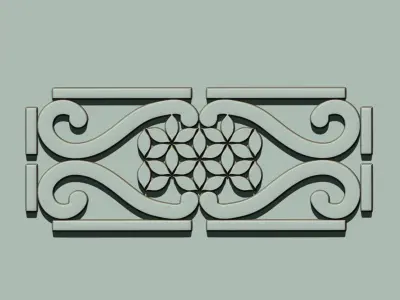 Grill Ornament IMM and VDM Brush for Zbrush Low-poly 3D model