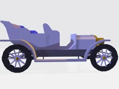 Small 1900s Passenger Car Free low-poly 3D model