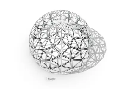 Triangulated 3D dome geodesic dome like structure v2 3D model