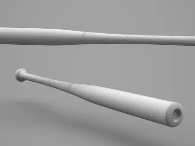 Game Ready Aluminium Baseball Bat Low-poly 3D model