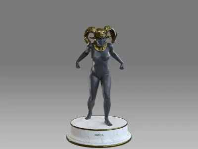 Zodiac Sign Female Aries Low-poly 3D model