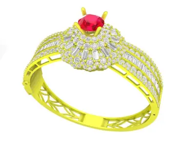 A7206 Hongkong Style Luxury Diamond Women Bangle 3D print model