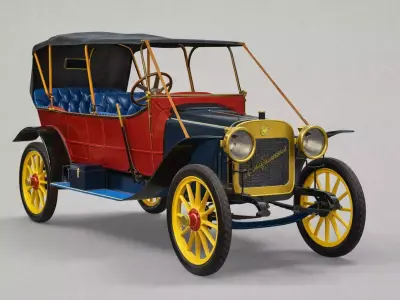 1912 Brass Era Car  Early Antique Luxury Automobile 3D model