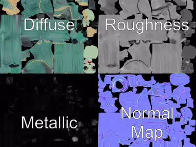 Green Alien Creature model pack Low-poly 3D model