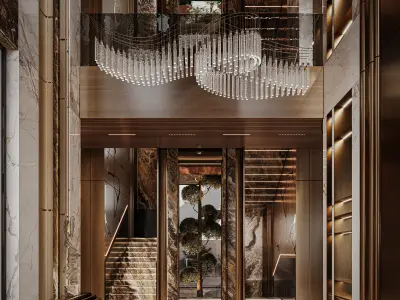 Luxury Villa Main Entrance Majlis Dining Kitchen Living MAX FBX 3D model