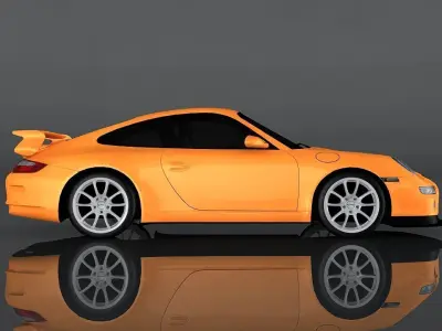 Porsche 911 GT3 997 Low-poly 3D model