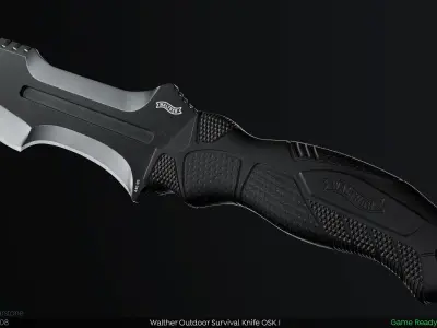 Walther Outdoor Survival Knife OSK 1 - PBR Game Ready Low-poly 3D model