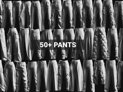 Basemesh Pants Collection 3D model